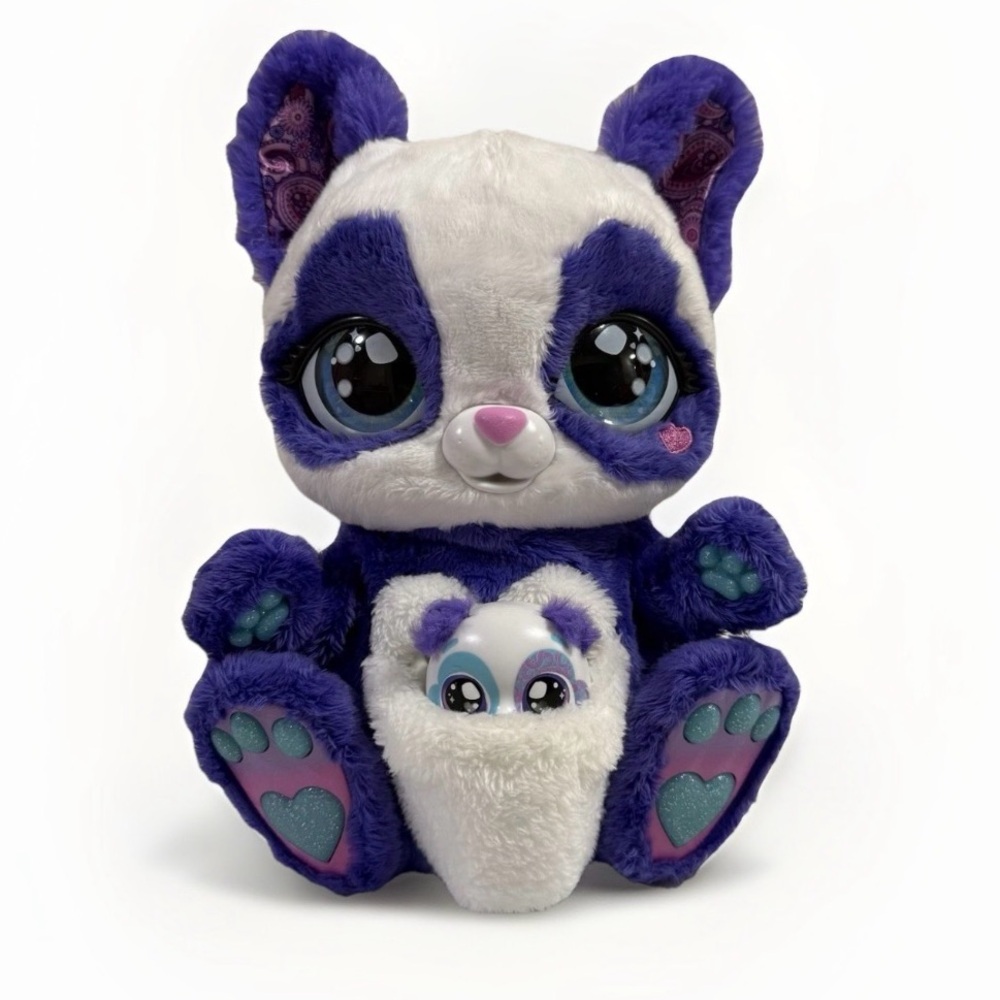 EUC Peek A Roo Panda Roo Plush Toy with Mystery Baby Baby Pops Out Talks Sounds
